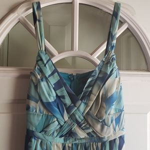 Blue cream flower dress